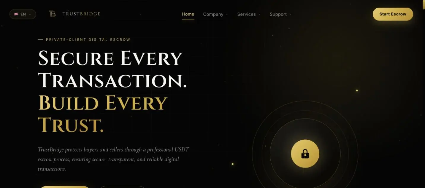 Actual TrustBridge website screenshot